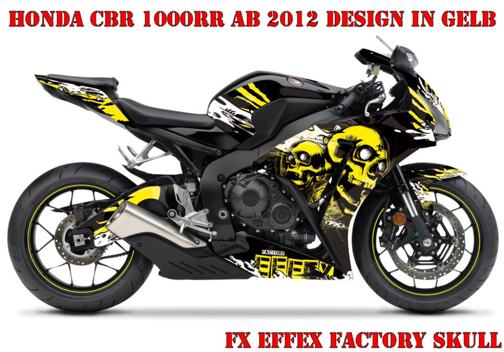 Beispiel Bild für die Farben, Skull Gelb für Honda CBR 1000RR 2012-2017